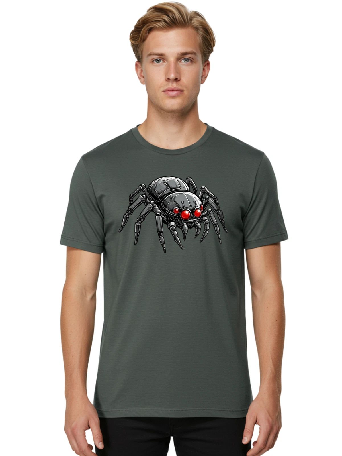 Robot-Spider-3 Mens Graphic Tee, 100% Cotton, Casual Summer Wear