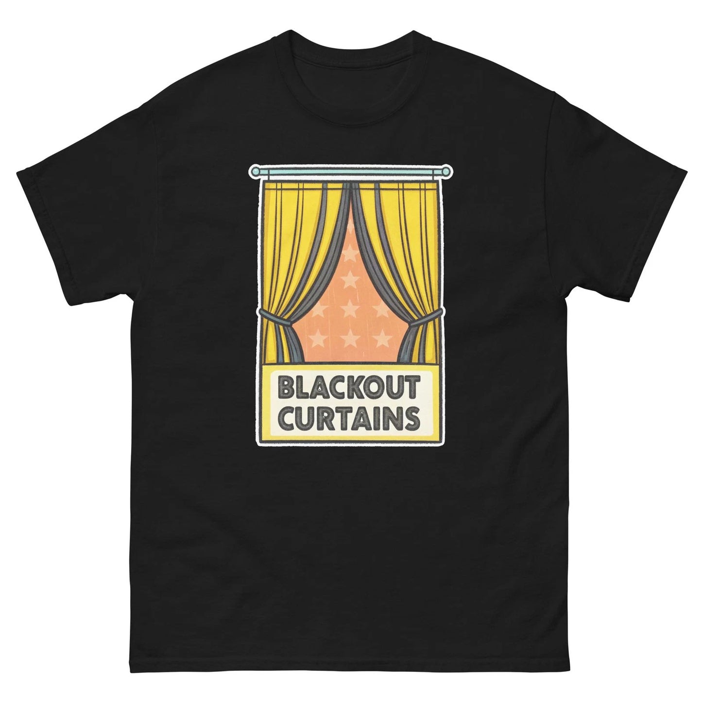 Blackout Curtains Hotel Item Travel Motel T-Shirt