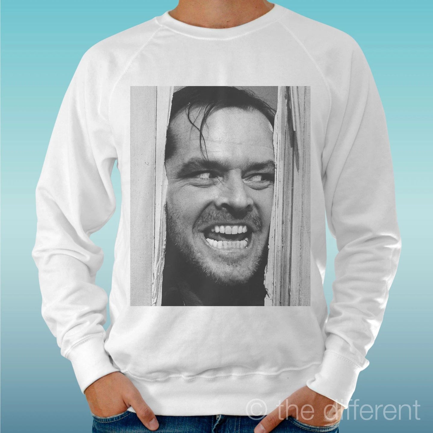 Felpa Man Light Sweater White " Jack Nicholson Shining " Road To Happiness