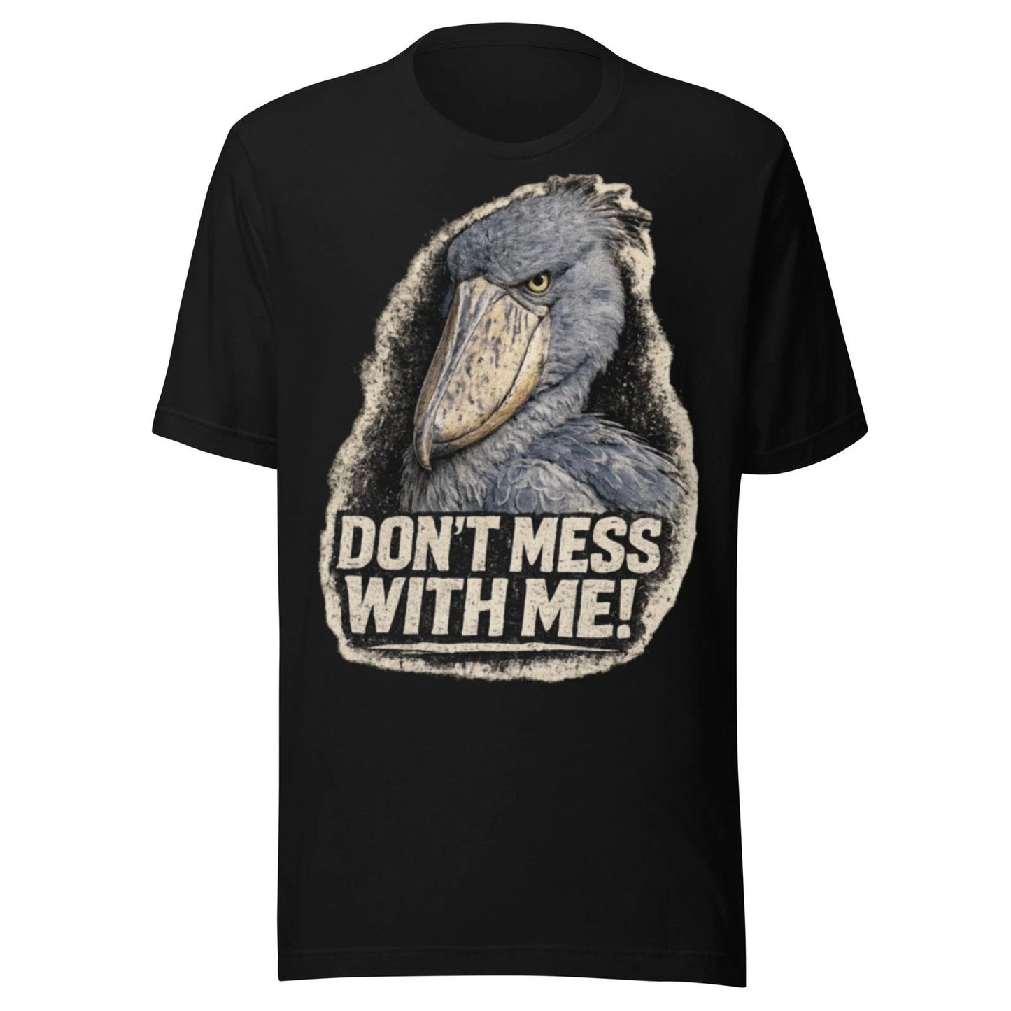 Shoebill Stork Graphic Tee – Intense Bird Illustration, 100% Cotton T-Shirt