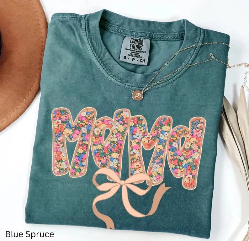 Coquette Floral Mama Comfort Tee Aesthetic Style Mom