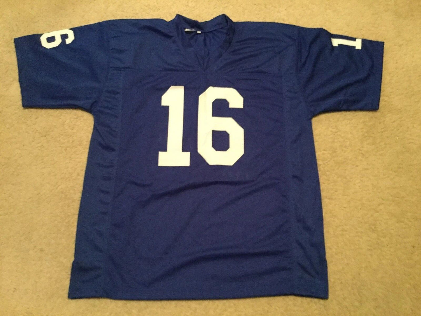 Custom Frank Gifford Blue Mesh Football Jersey