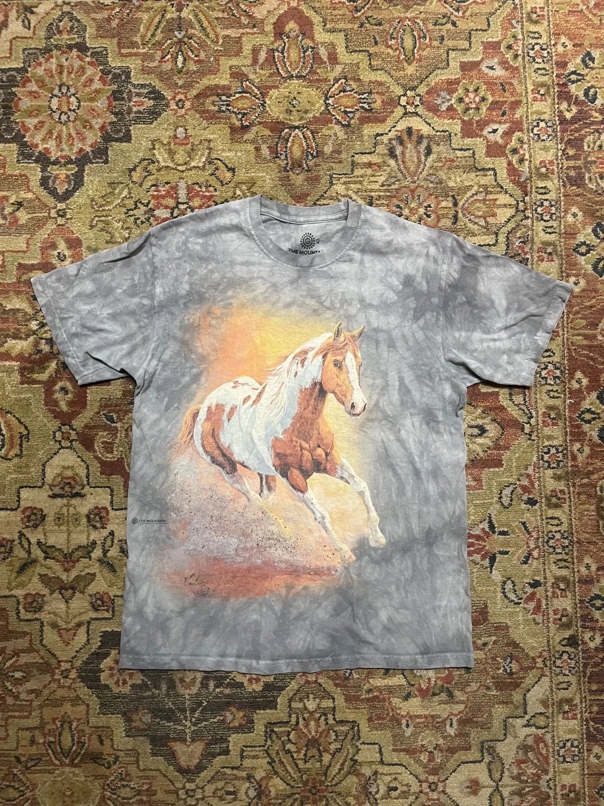 Vintage The Mountain Y2K Horse Shirt Blue Unisex Medium