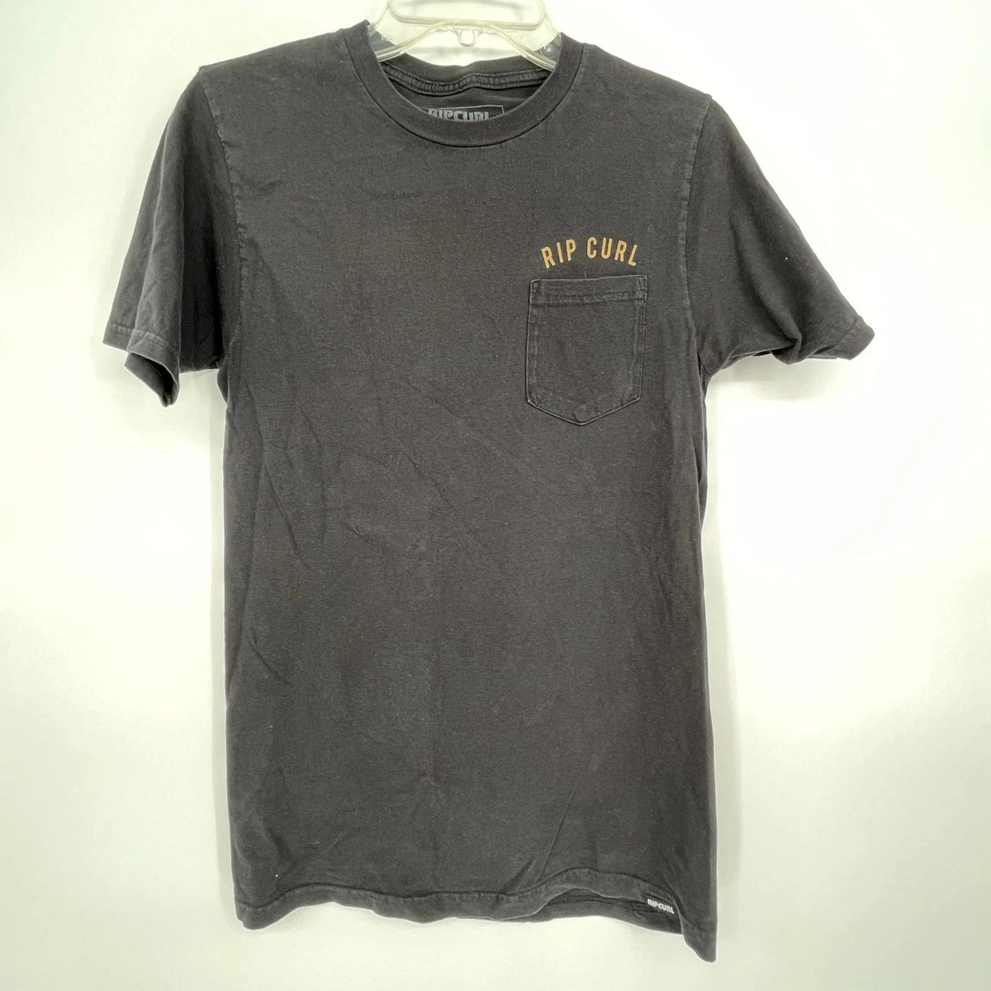 Rip Curl Mens T Shirt Black Pocket Tee Surfing Graphic Print Size S
