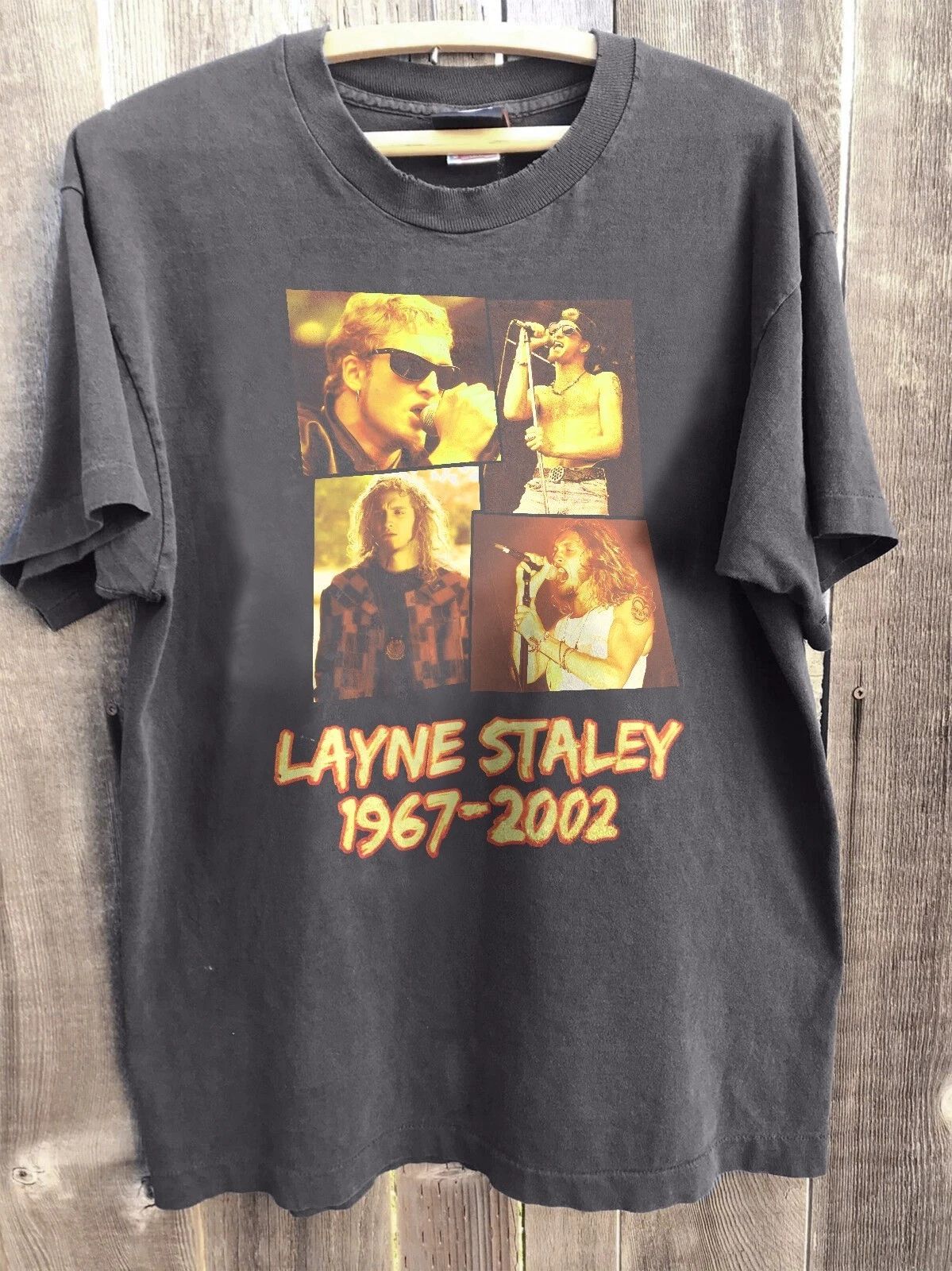 HOT! Alice In Chains Layne Staley 1967-2002 Retro Rock Band Charcoal Unisex Tee