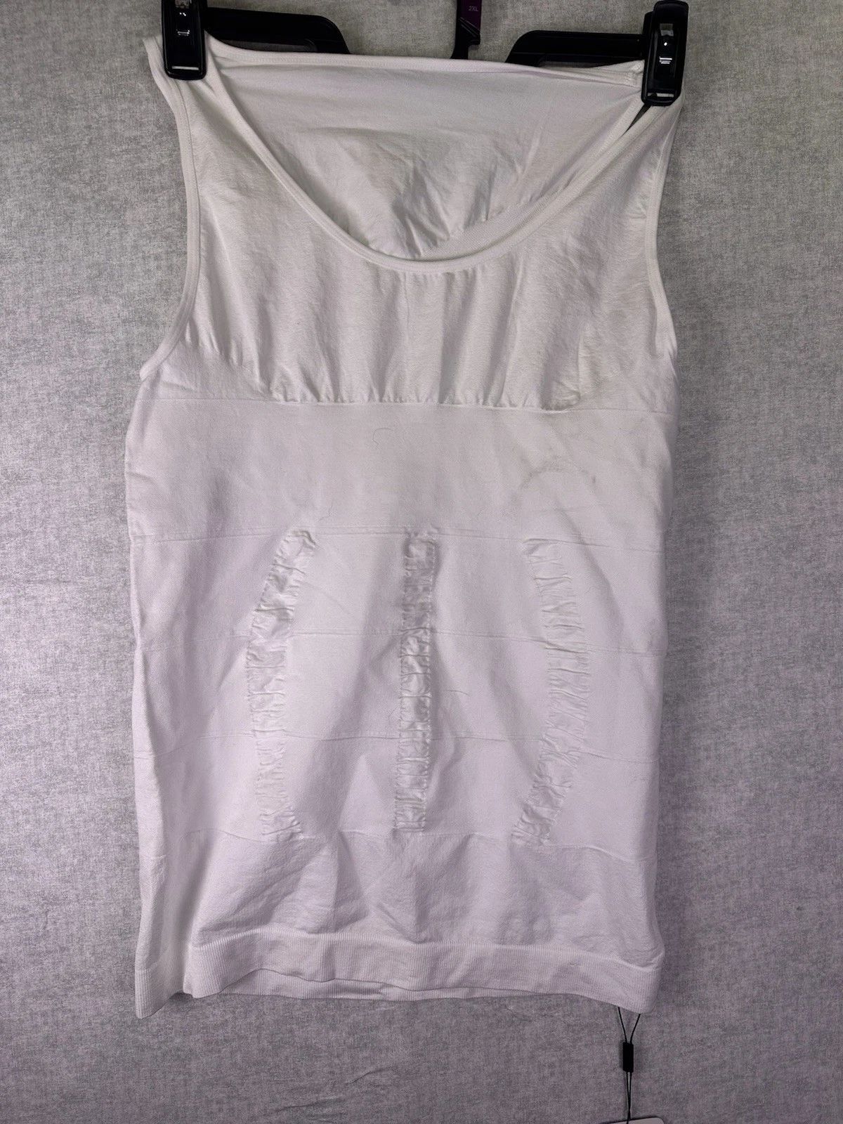 ODOLAND Men's Body Shaper Slimming Tummy Vest Compression Shirt Tank White XXL