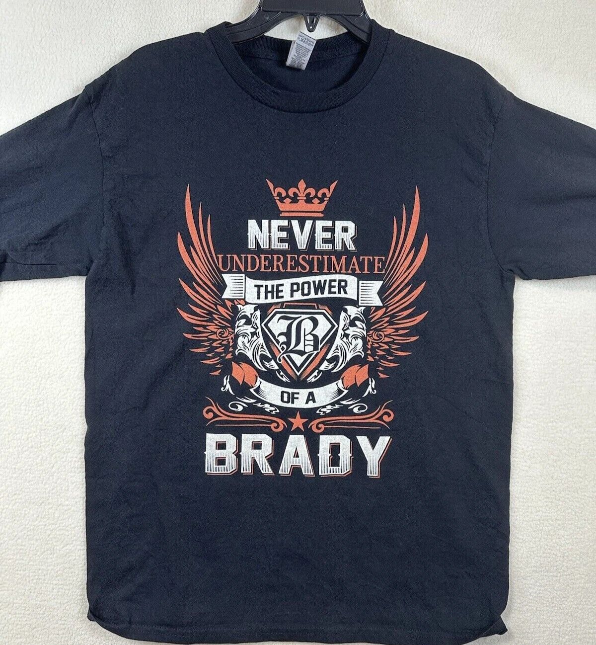 Never Underestimate The Power Of A Brady T-Shirt Mens M Long Sleeve Blue
