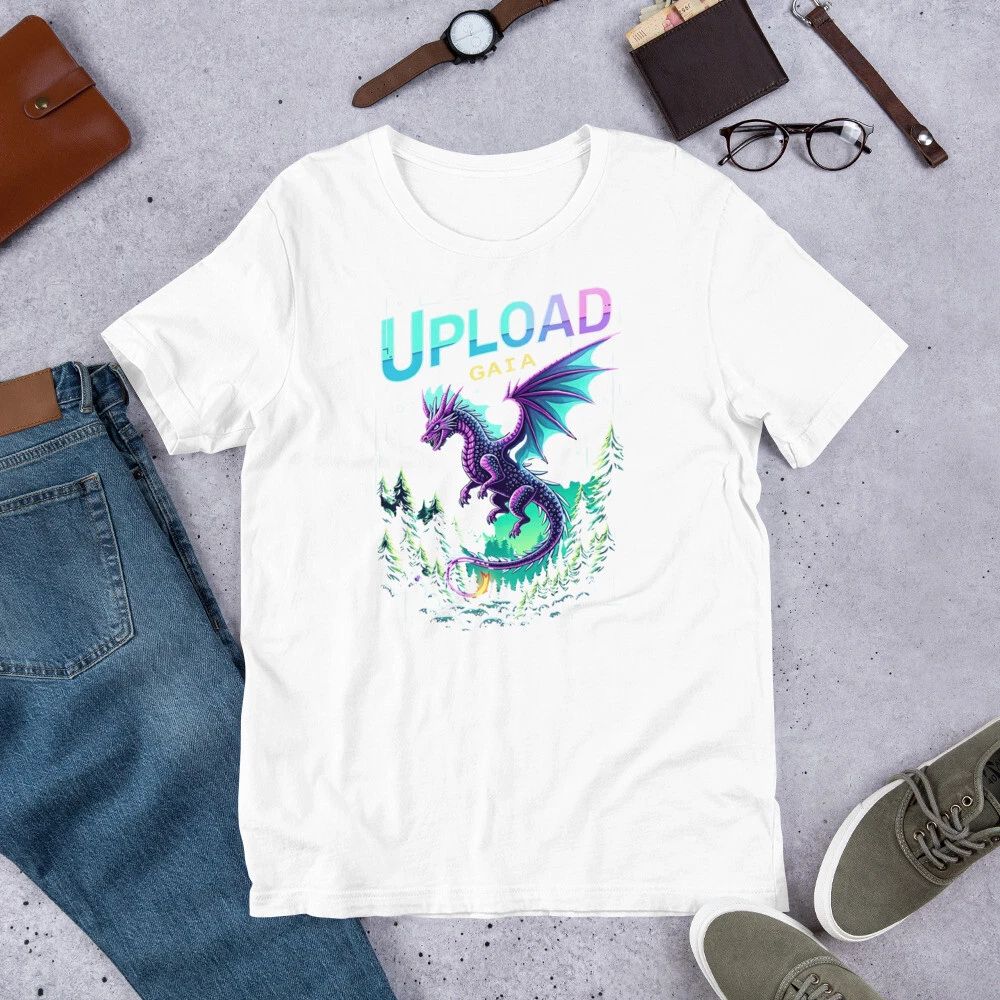 Fantasy Dragon Artwork with Upload Gaia Text