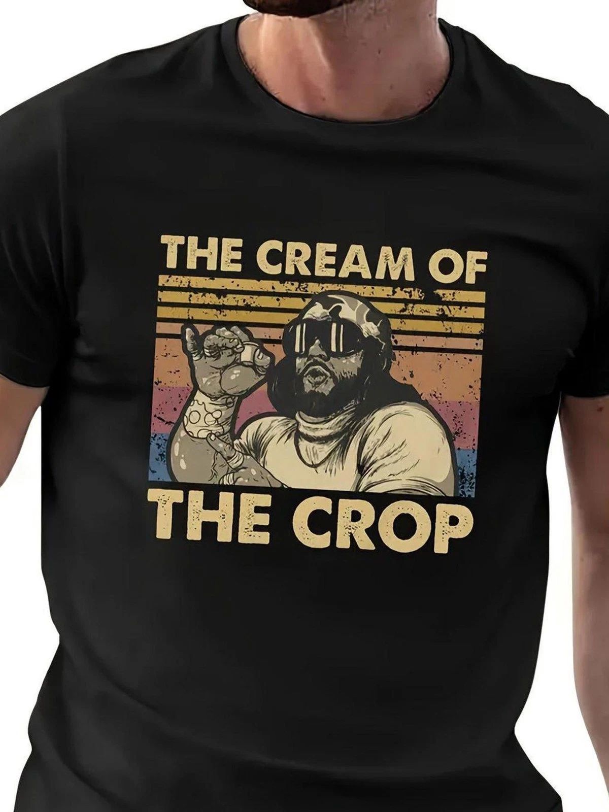 Cream of the Crop Funny Wrestling Graphic T-Shirt Retro Vintage Style Tee