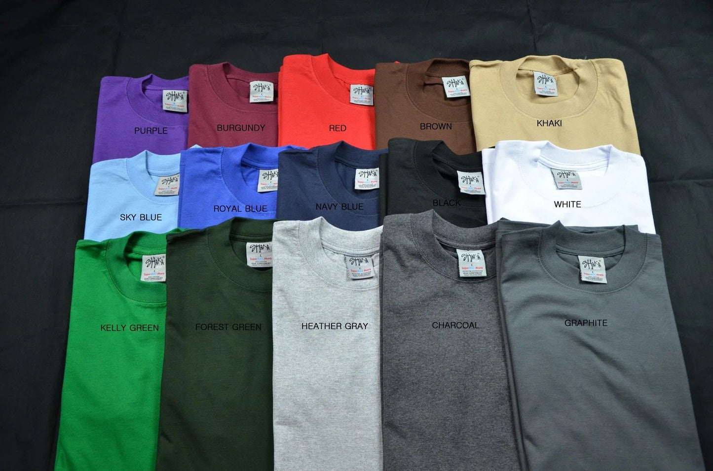 6 NEW SHAKA WEAR SUPER MAX HEAVY WEIGHT T-SHIRTS COLOR TEE PLAIN 5XL 6PC