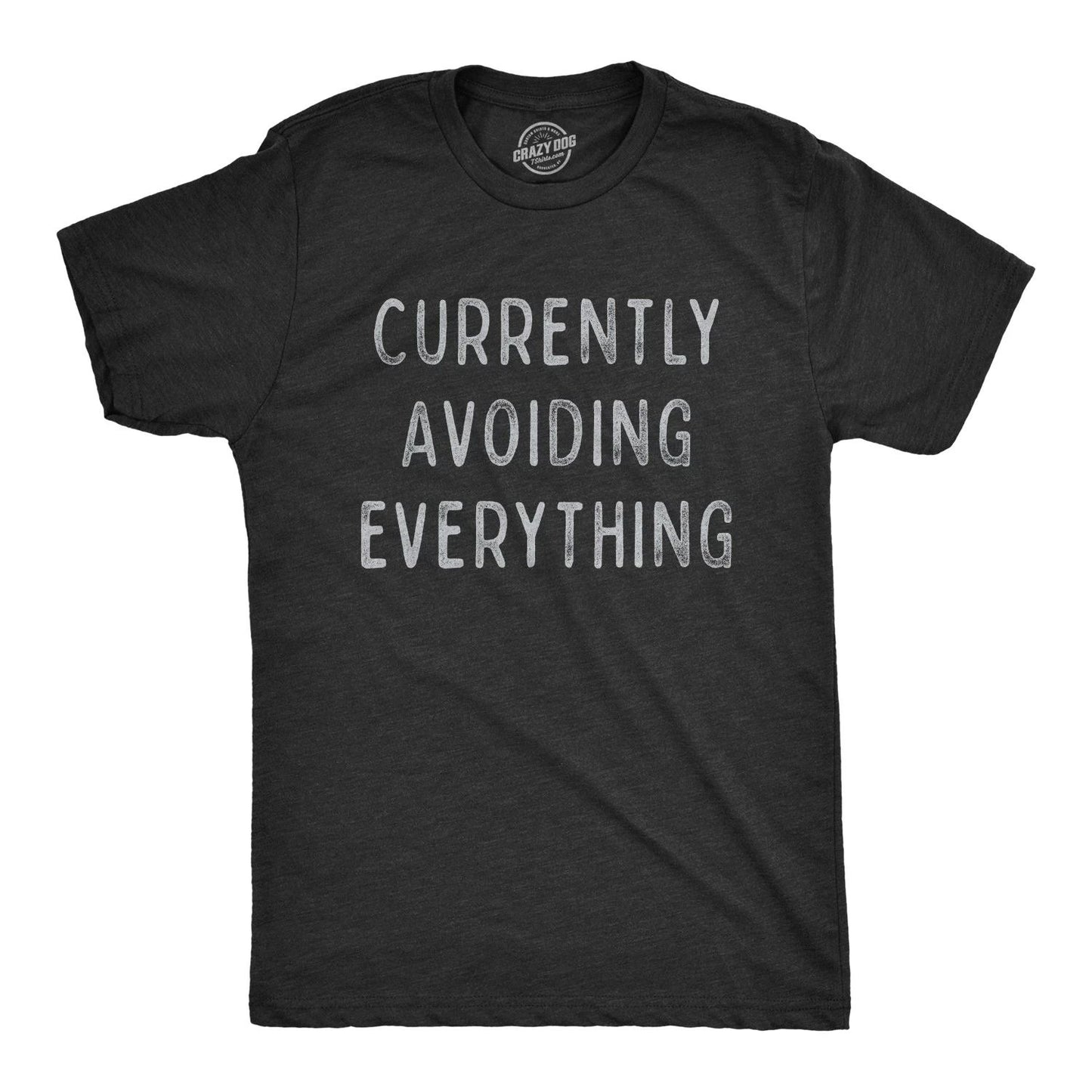 Mens Currently Avoiding Everything T Shirt Funny Sarcastic Introverted Tee
