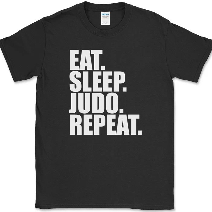 Eat Sleep Judo Repeat T-Shirt Funny Martial Arts Hobby Sports Fitness Tee