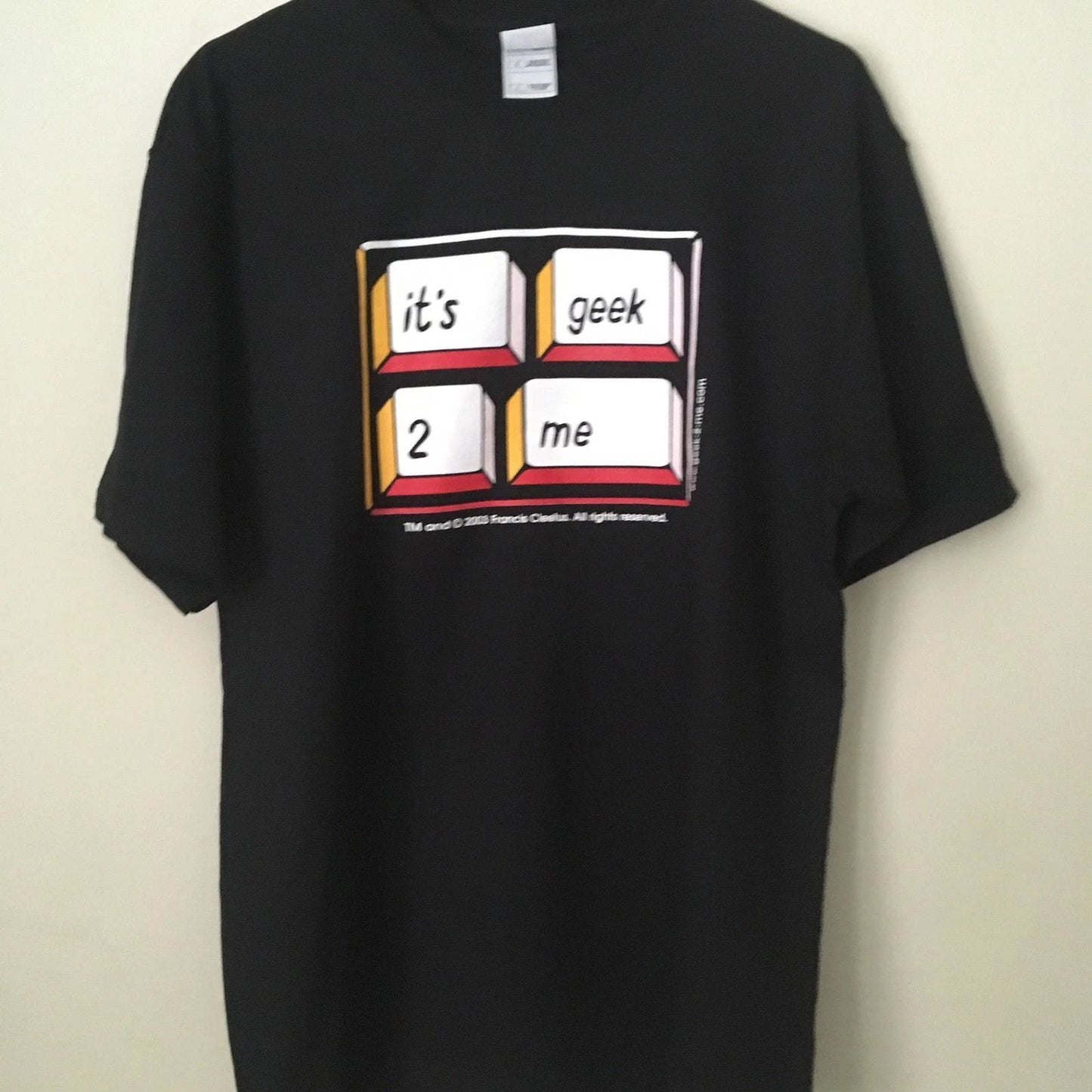 'It's Geek 2 Me' MENS' Black cotton funny T-shirt.Size: XL. NWOT