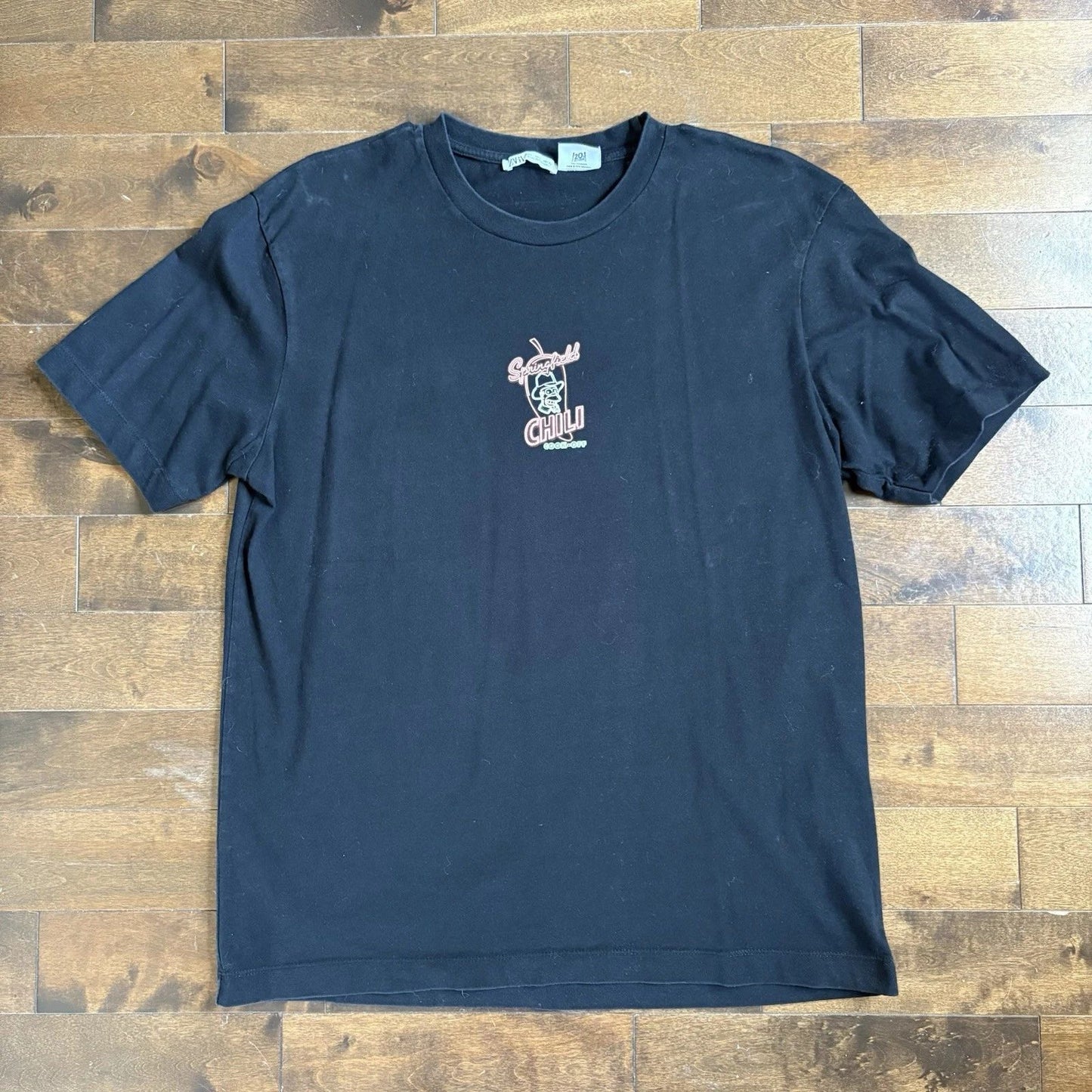 ZARA Men's Black Cotton Crew Neck Short Sleeve Simpsons Homer Graphic T-Shirt L