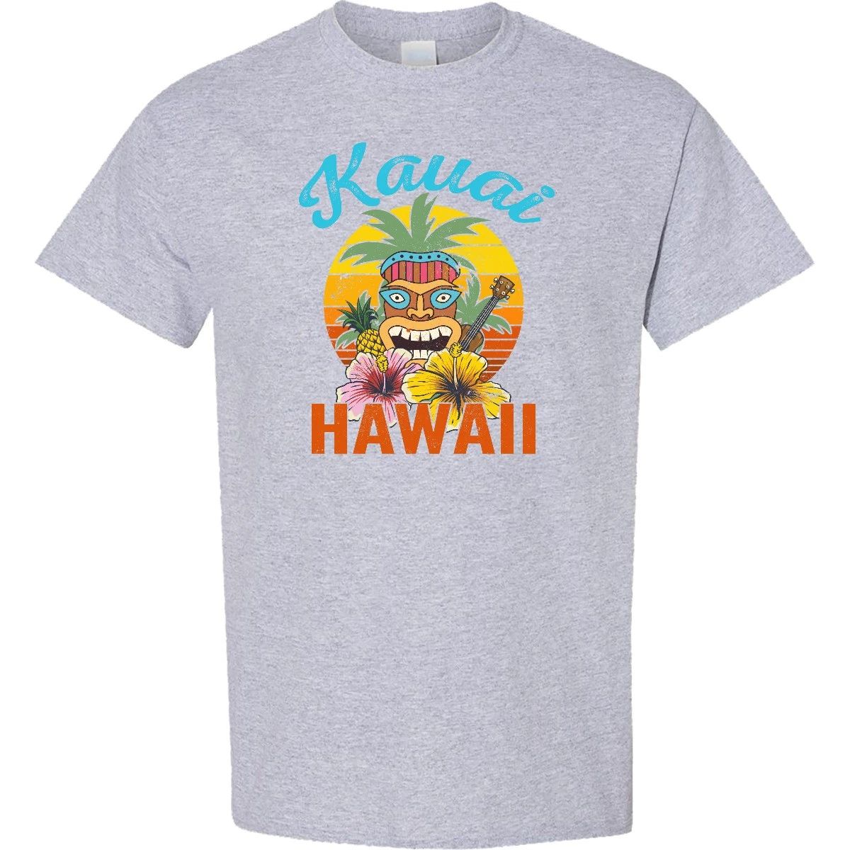 Inktastic Kauai Hawaii Vacation Tiki T-Shirt Hawaiian Travel Souvenir Luau Beach