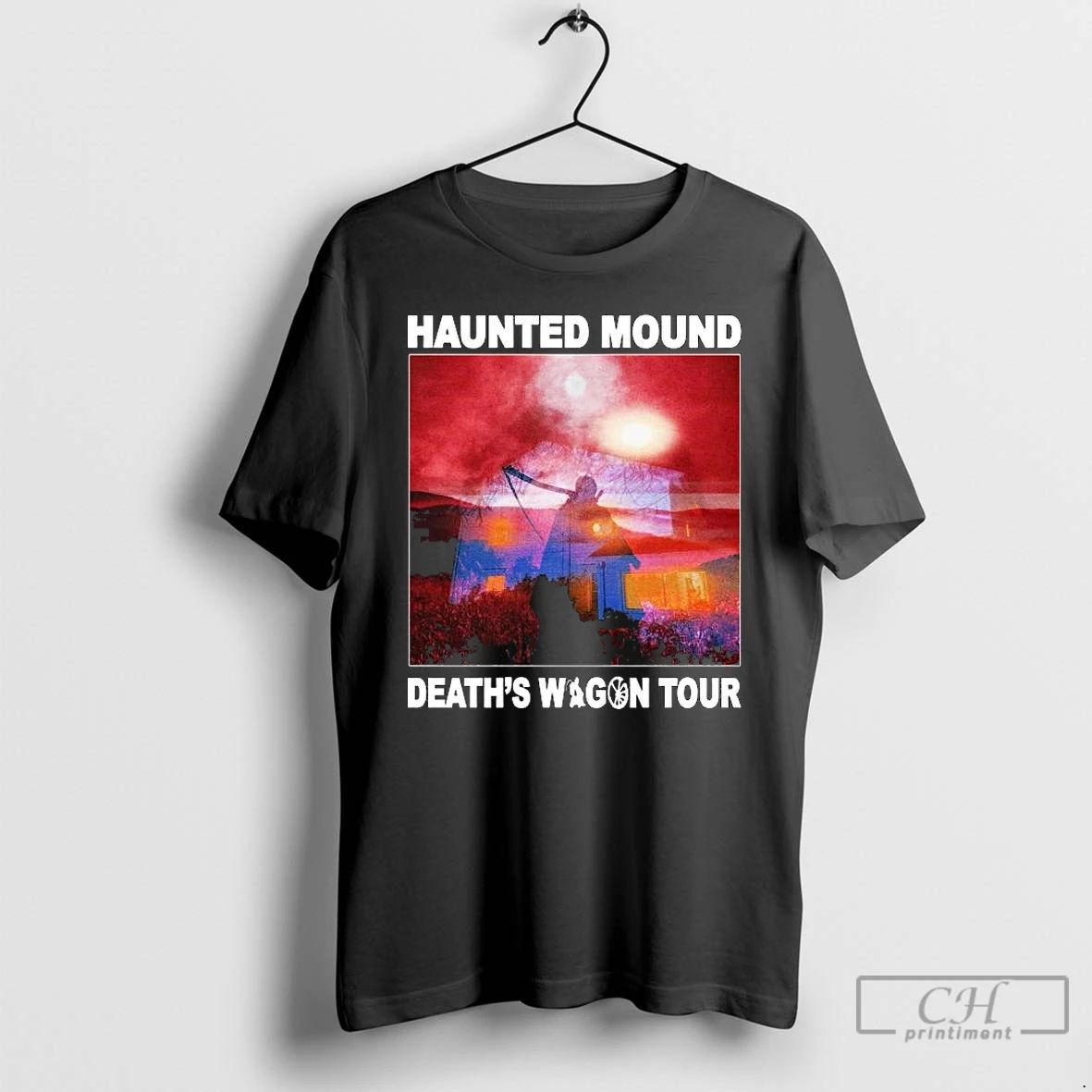Classic Haunted Mound Deaths Wagon Reaper Long Sleve T Shirts