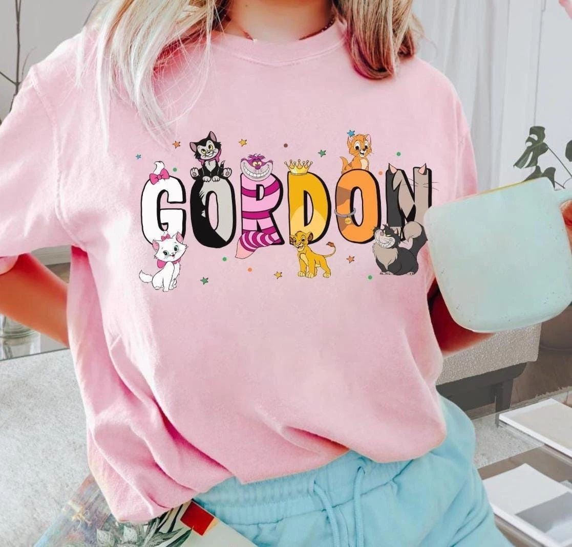 Personalized Cats Characters Cat Lover T-Shirt, Cats Shirt
