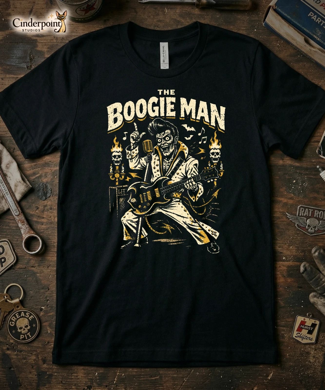The Boogie Man T-Shirt - Original Retro Rockabilly Zombie Elvis Tee Sizes XS-5X