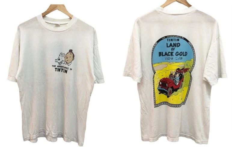 Tintin T Shirt Tintin land of black gold Cartoon 2side