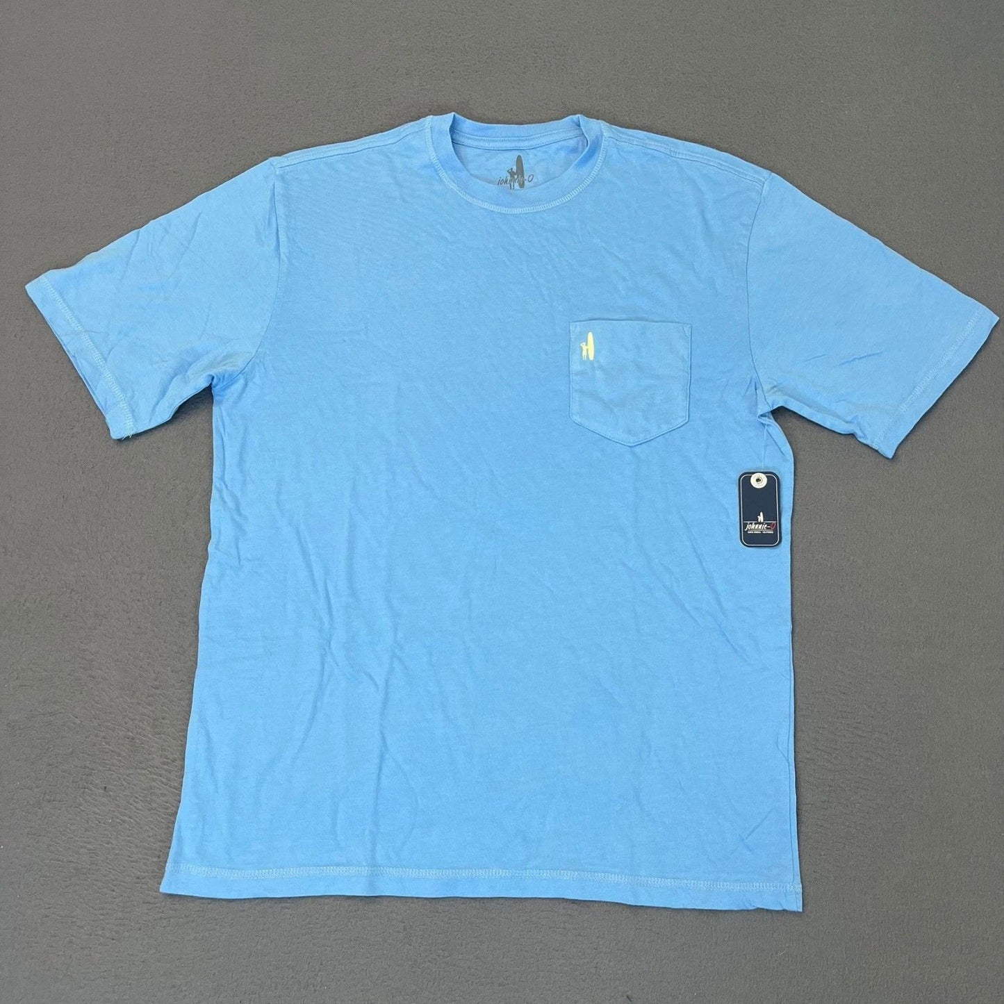 Johnnie-O Mens Small Palm Paradise Graphic Pocket T-Shirt Malibu Blue JMST100180