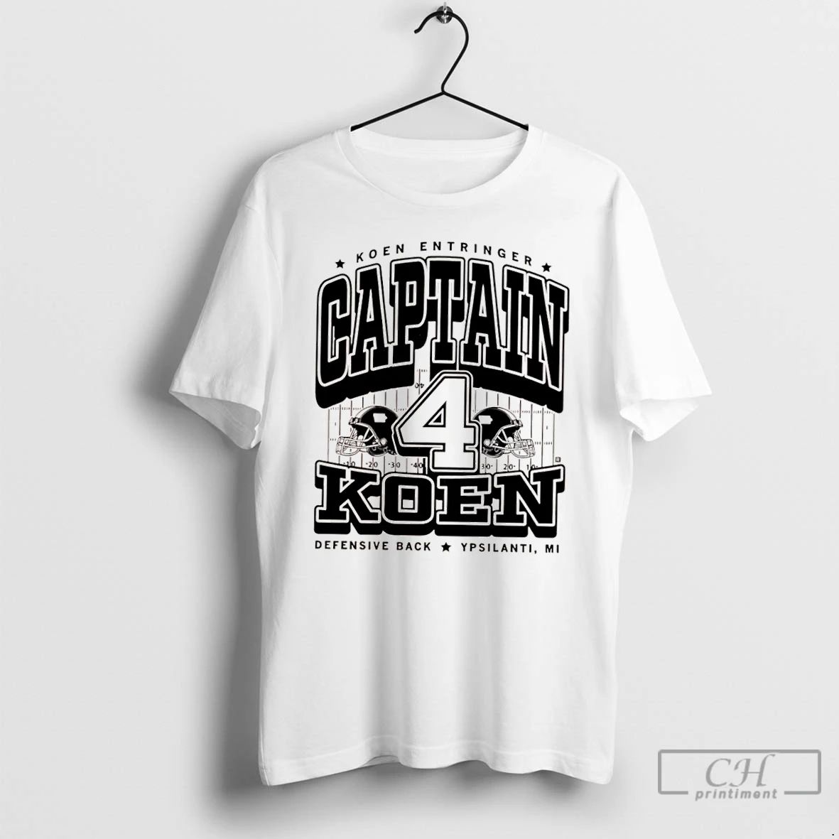 Classic Koen Entringer Captain Koen Defensive Back Ypsilanti Mi 4 Baseball T Shirts