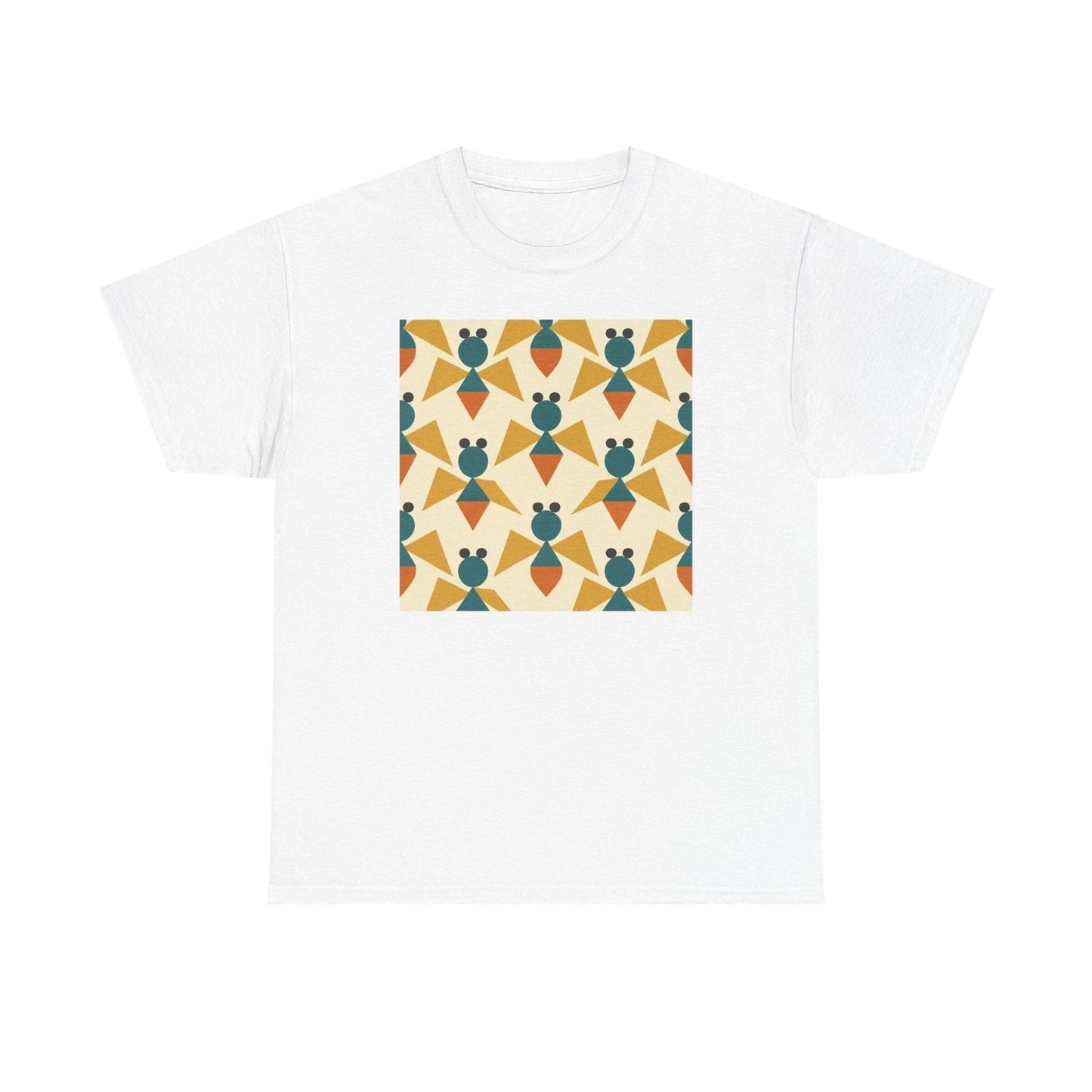 Unisex Adult T Shirt Mid-Century Modern Geometric Bumblebee Pattern