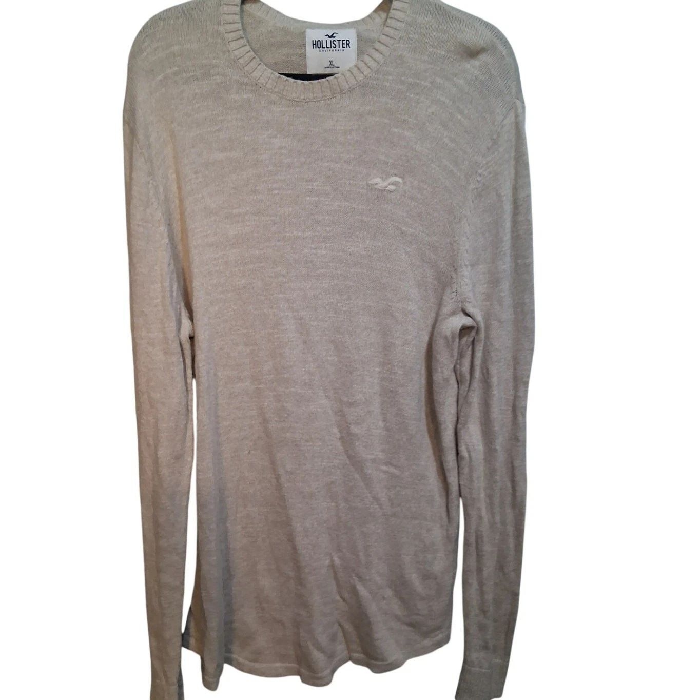 Hollister Shirt Unisex XL Beige Knit top Casual Minimalist Basic Classic