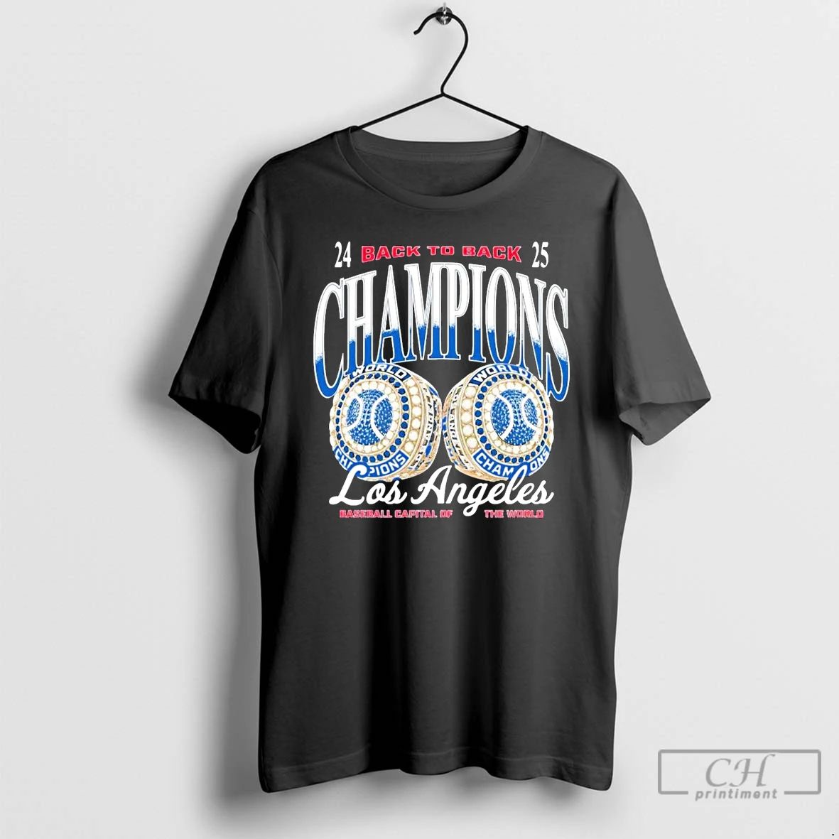 Premium La Dodgers 2025 Champions Back To Back Rings T Shirts