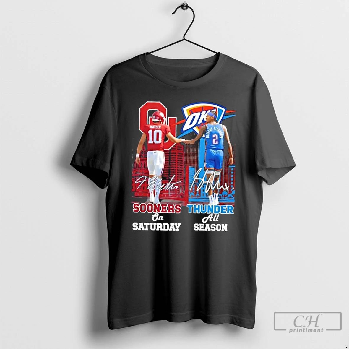 Premium Mateer Oklahoma Sooners On Saturday X Shai Gilgeous Alexander Okc Thunder All Season Skyline