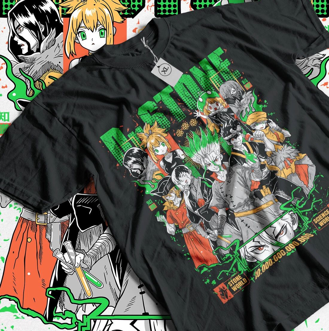 Dr.Stone Senku Ishigami T-shirt Anime Manga Taiju Oki Ryusui Gift Shirt All Size