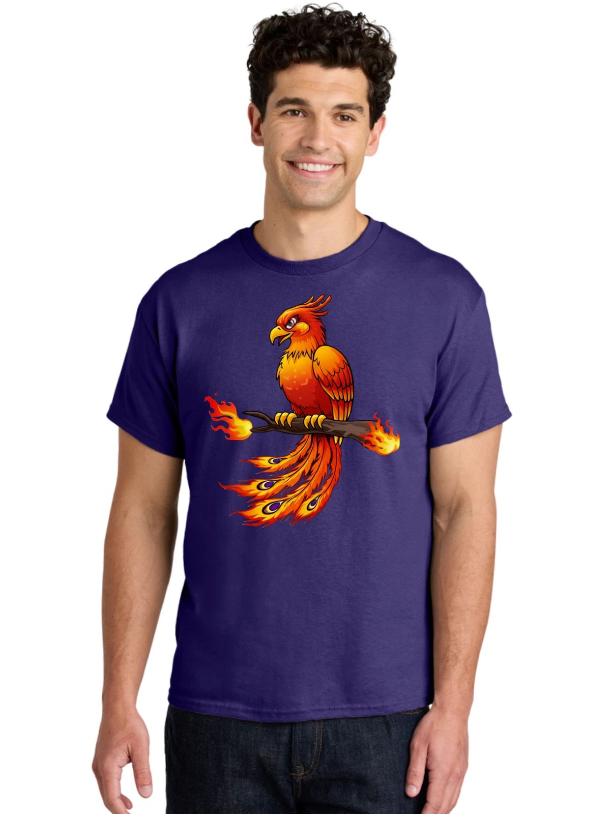 Phoenix-17 Mens Graphic Tee, 100% Cotton, Casual Summer Wear