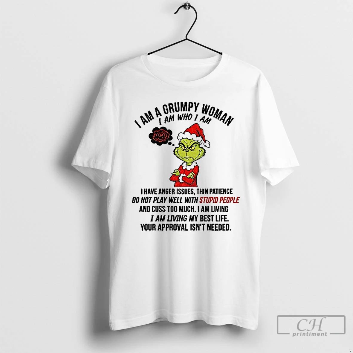 Premium May3w9kb Grinch Santa Hat I Am A Grumpy Woman I Am Who I Am