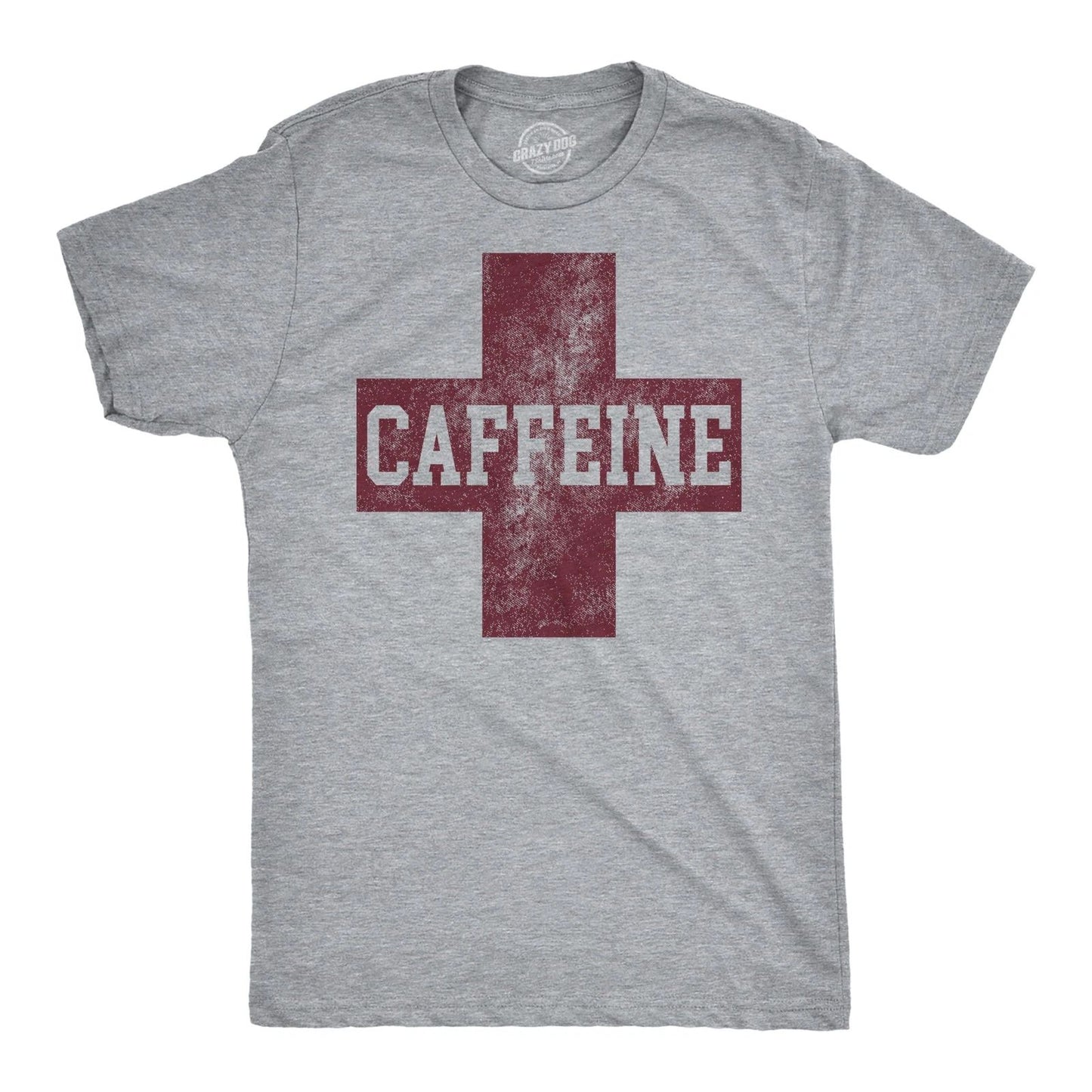 Mens Funny T Shirts Caffeine Red Cross Sarcastic Coffee Graphic Novelty Tee For