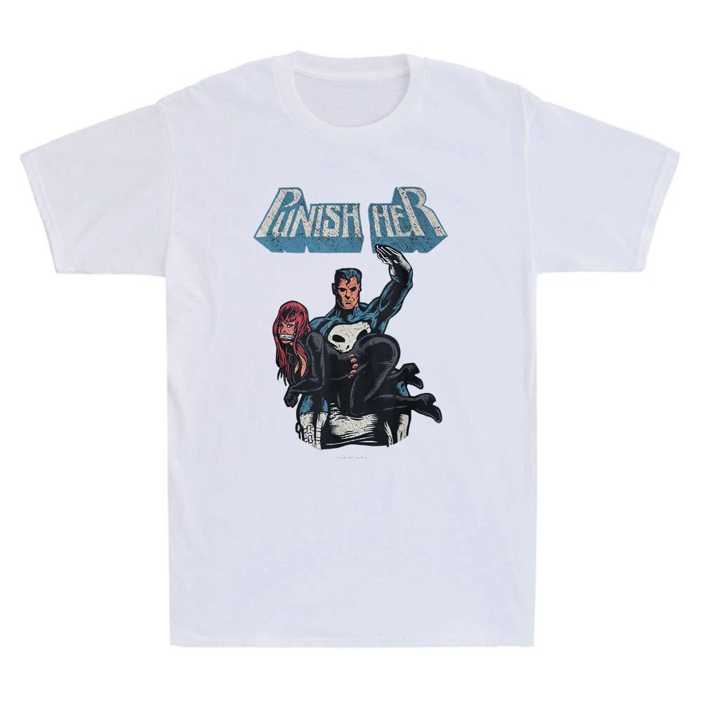 Punish Her Comic Book Funny Hero Spank Parody Meme Vintage Men's T-Shirt