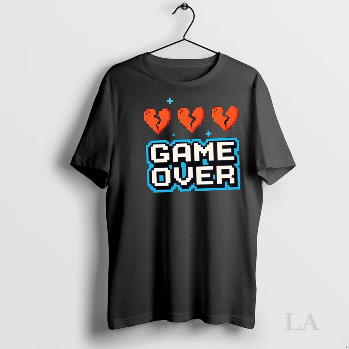 Original Game Over Pixel Hearts Retro Arcade Gamer