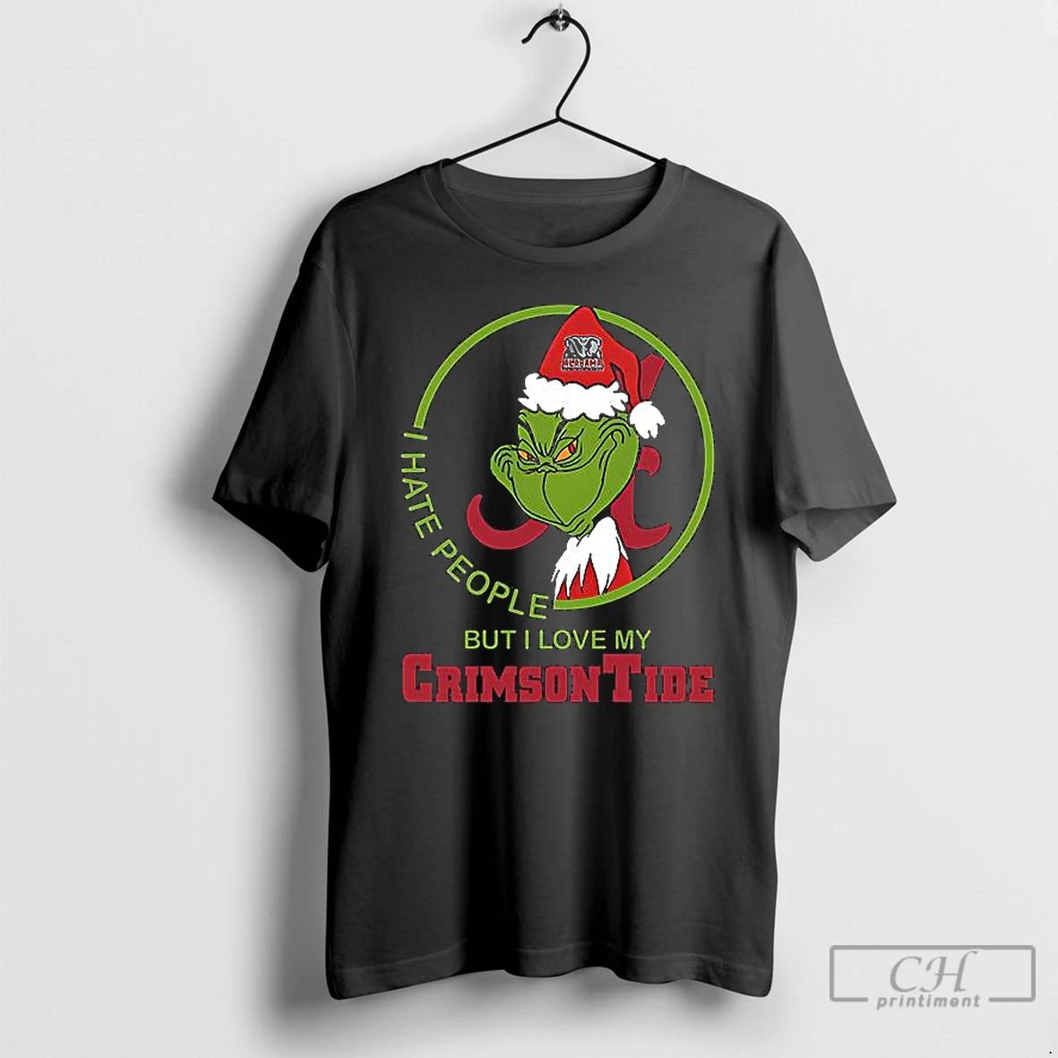 Classic I Hate People But I Love My Crimson Tide Grinch Alabama T Shirts