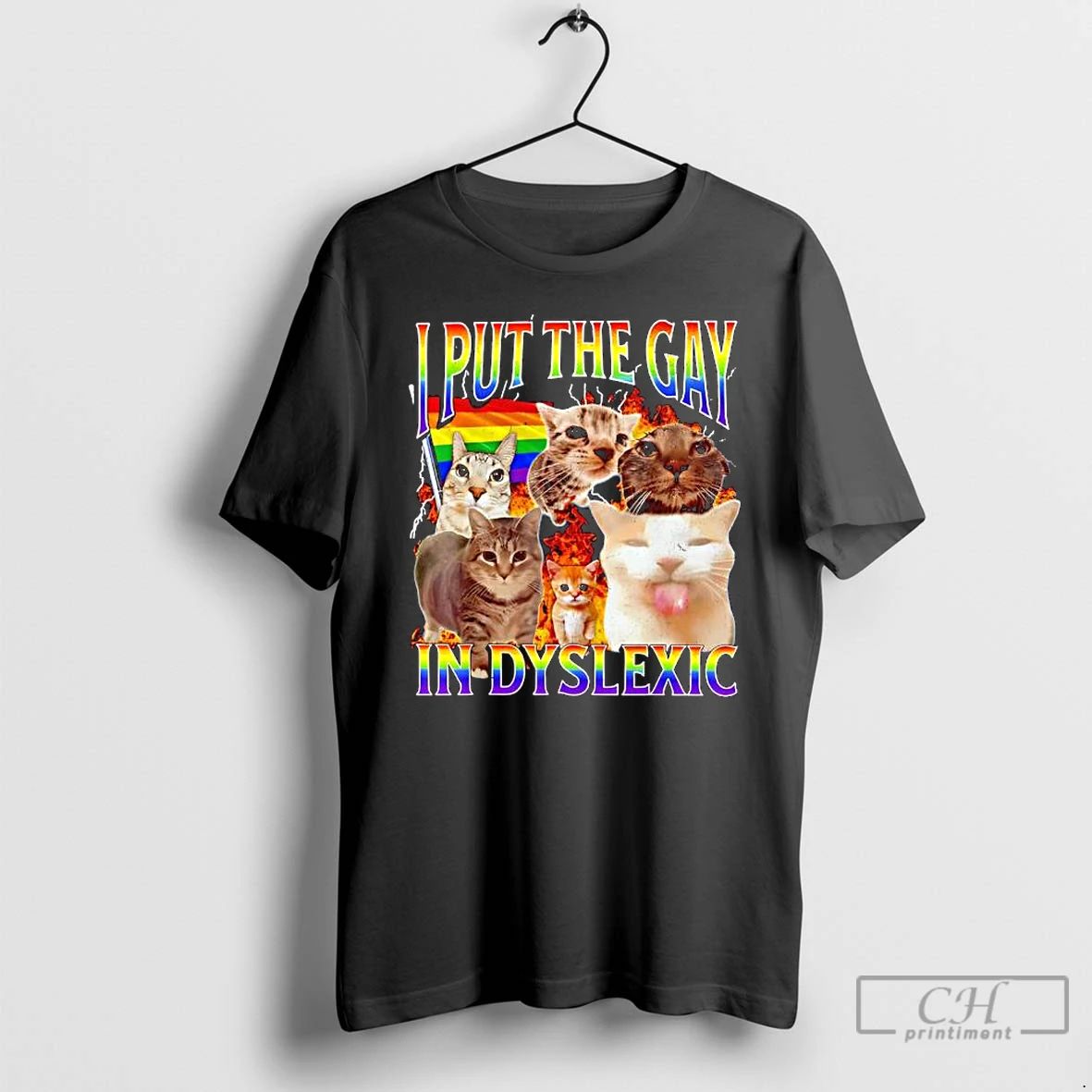 Classic Cats Put The Gay In Dyslexic Lgbt Flag Inside T Shirts Hoodie Longsleeve