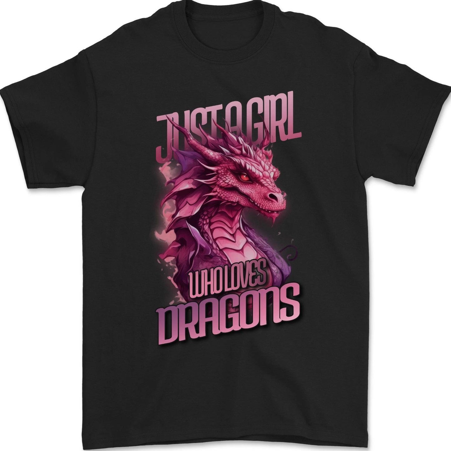 Just a Girl Who Loves Dragons Fantasy RPG Mens T-Shirt 100% Cotton