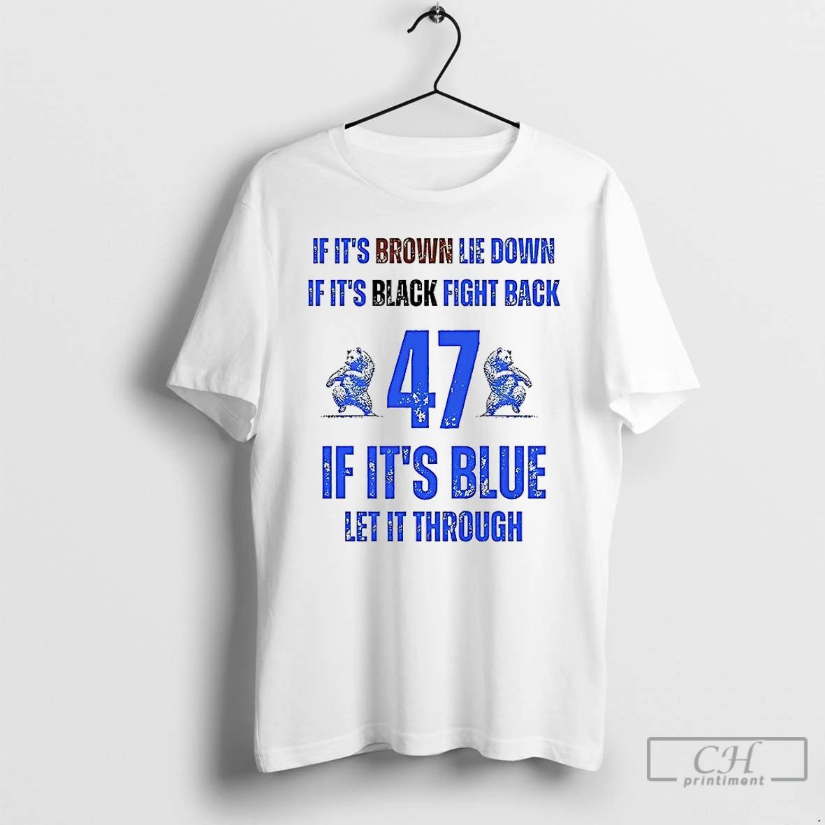 Classic Byu 47 If Its Brown Lie Down If Its Black Fight Back T Shirts