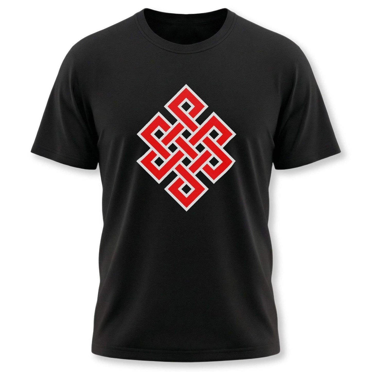 Endless Knot T-Shirt | Buddhist Eternal Symbol Red Graphic Unisex Tee