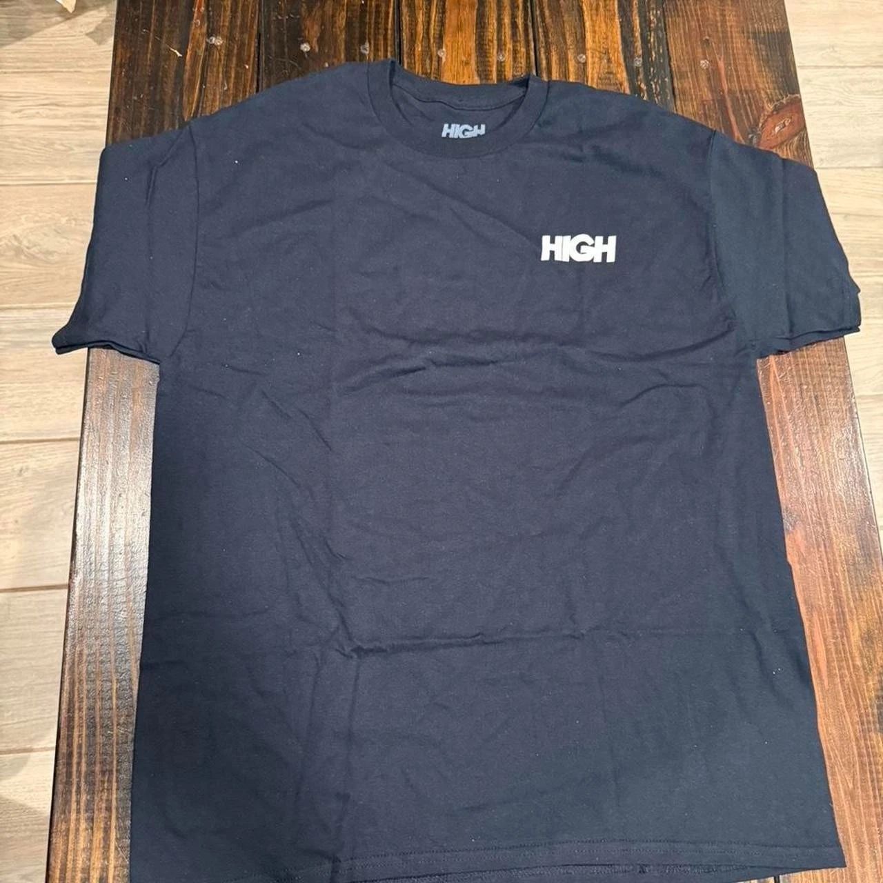 High Brand black t-shirt with Street graphic designs on the back.