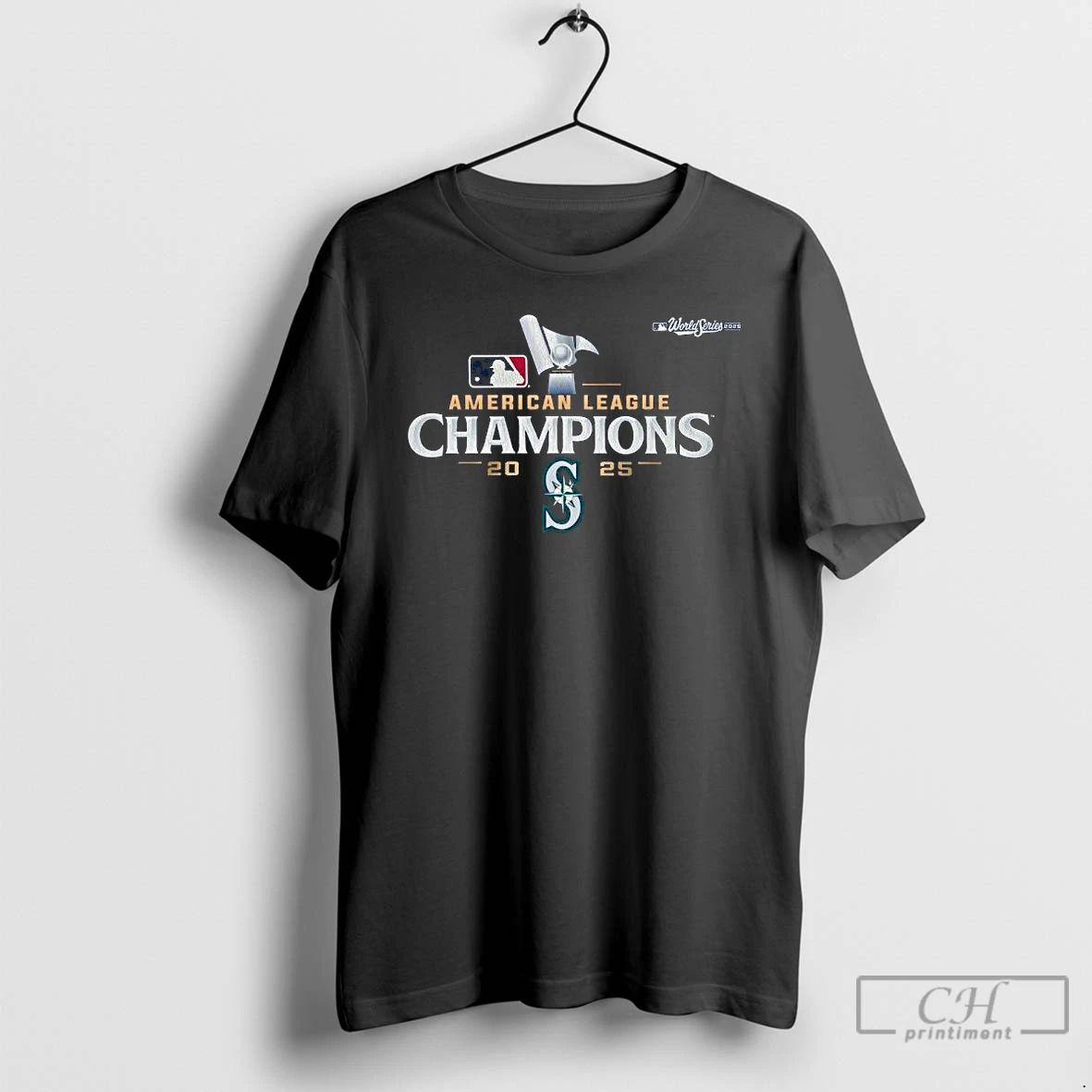 Classic Seattle Mariners 2025 American League Champions Logo T Shirts