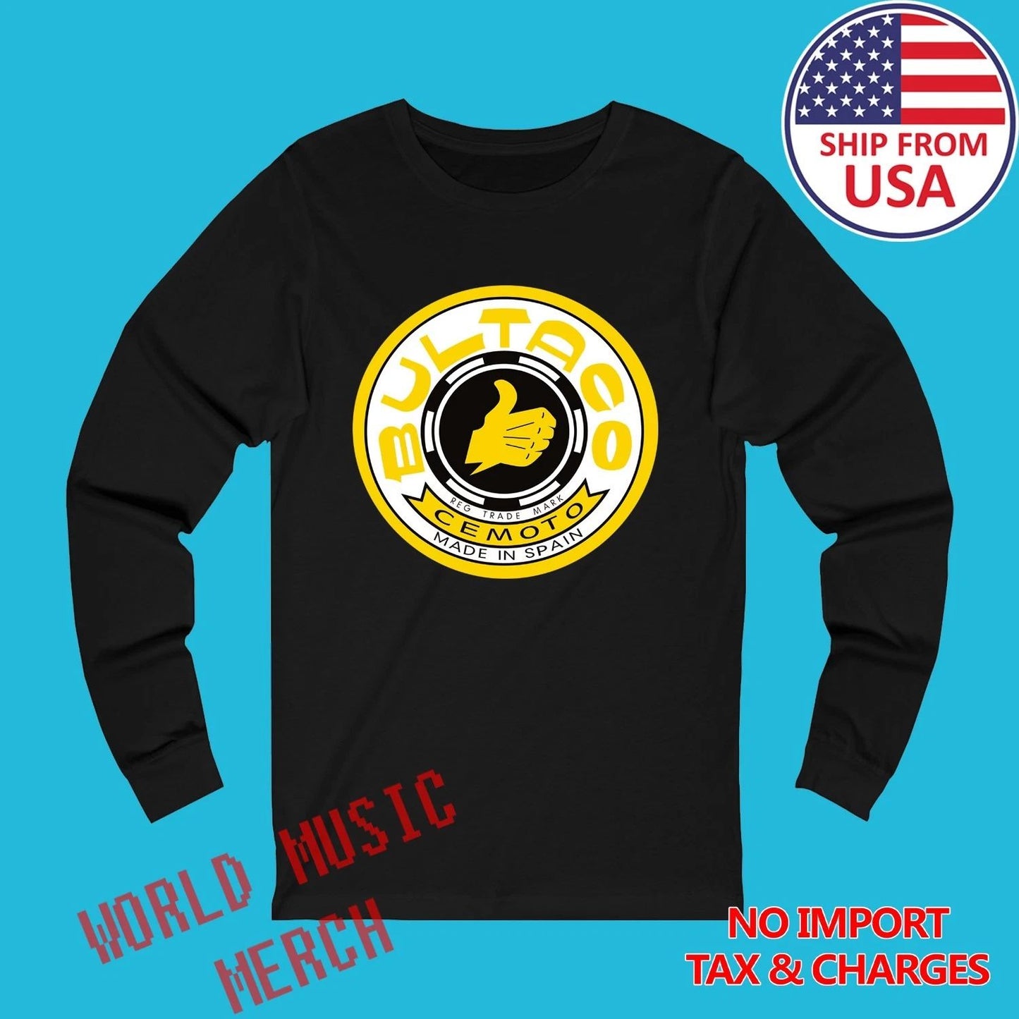 Bultaco Cemoto Spain Motorcycle Black Size S-2XL