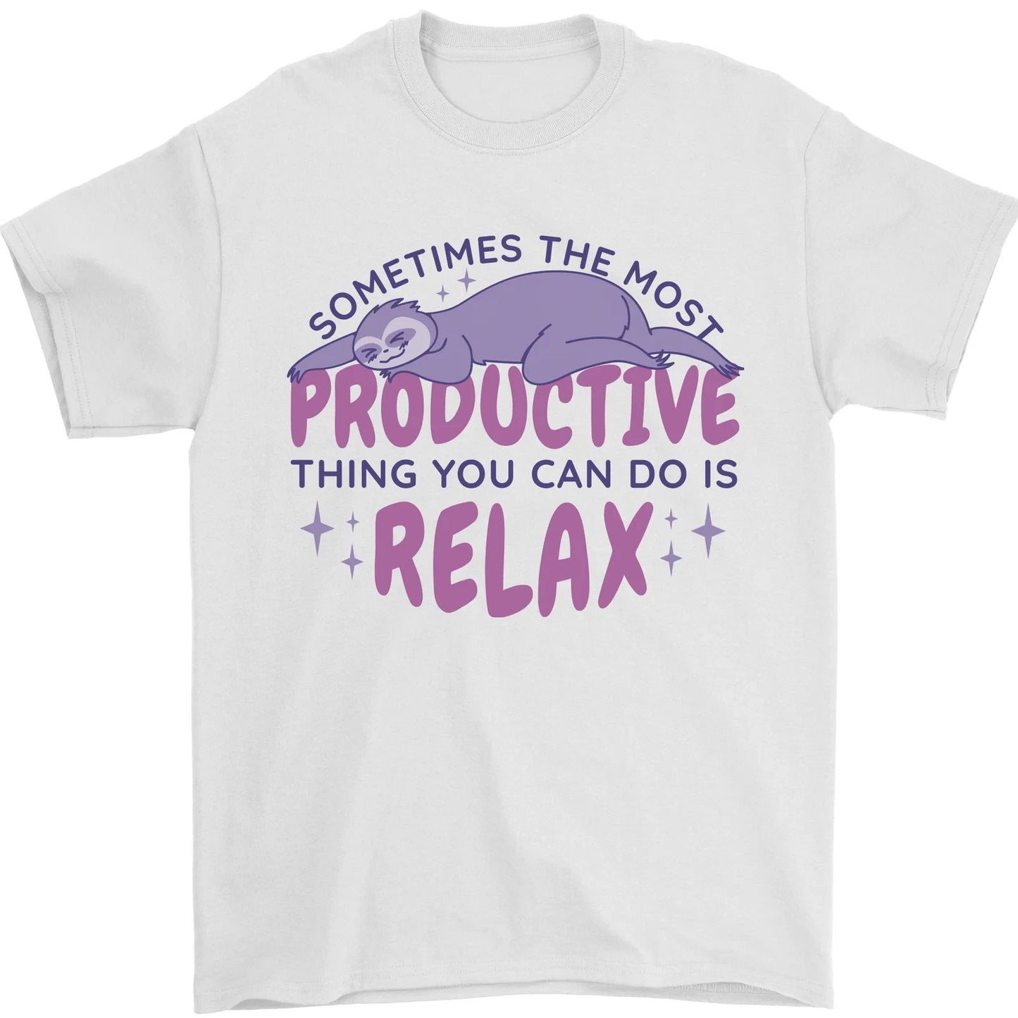 Funny Relaxing Sloth Mens T-Shirt 100% Cotton