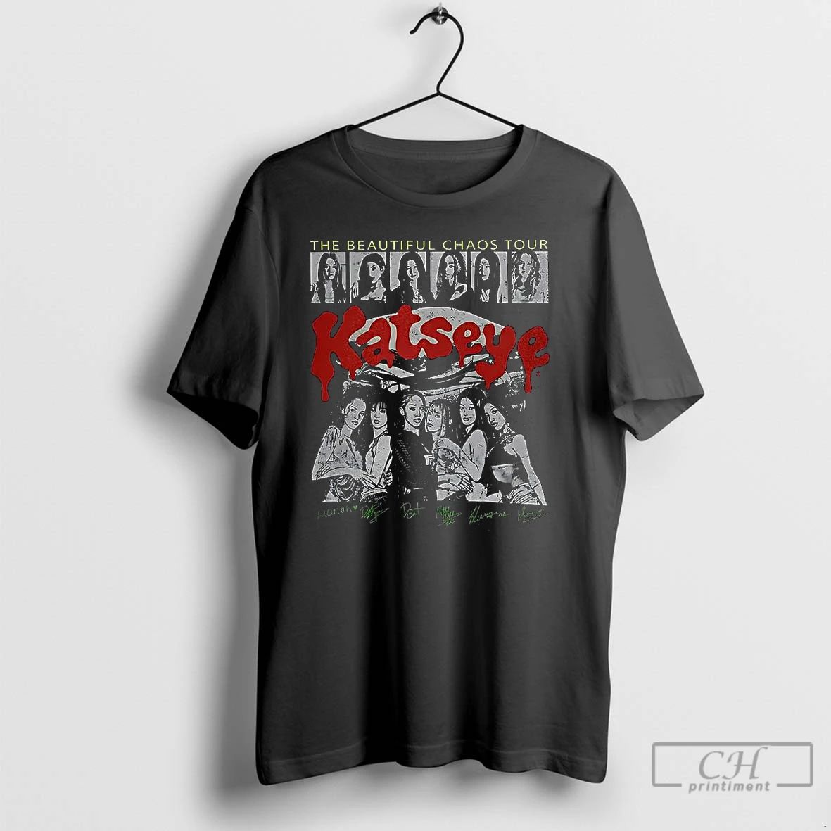 Classic Katseye The Beautiful Chaos Tour Signature Retro T Shirts