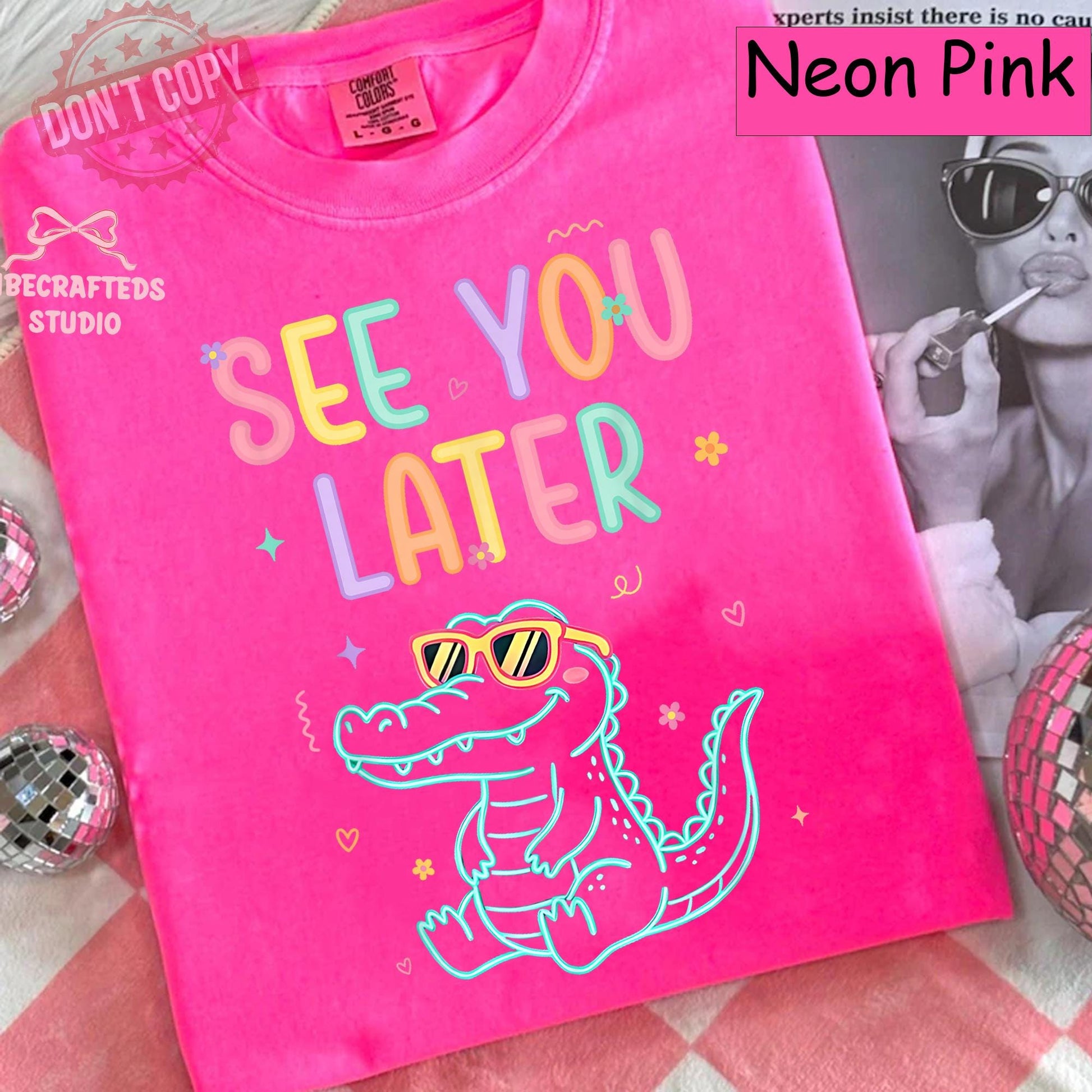 See Later Teacher Summer Alligator Comfort Colors Last Day School Tee Summer Break Teacher Teacher (1)