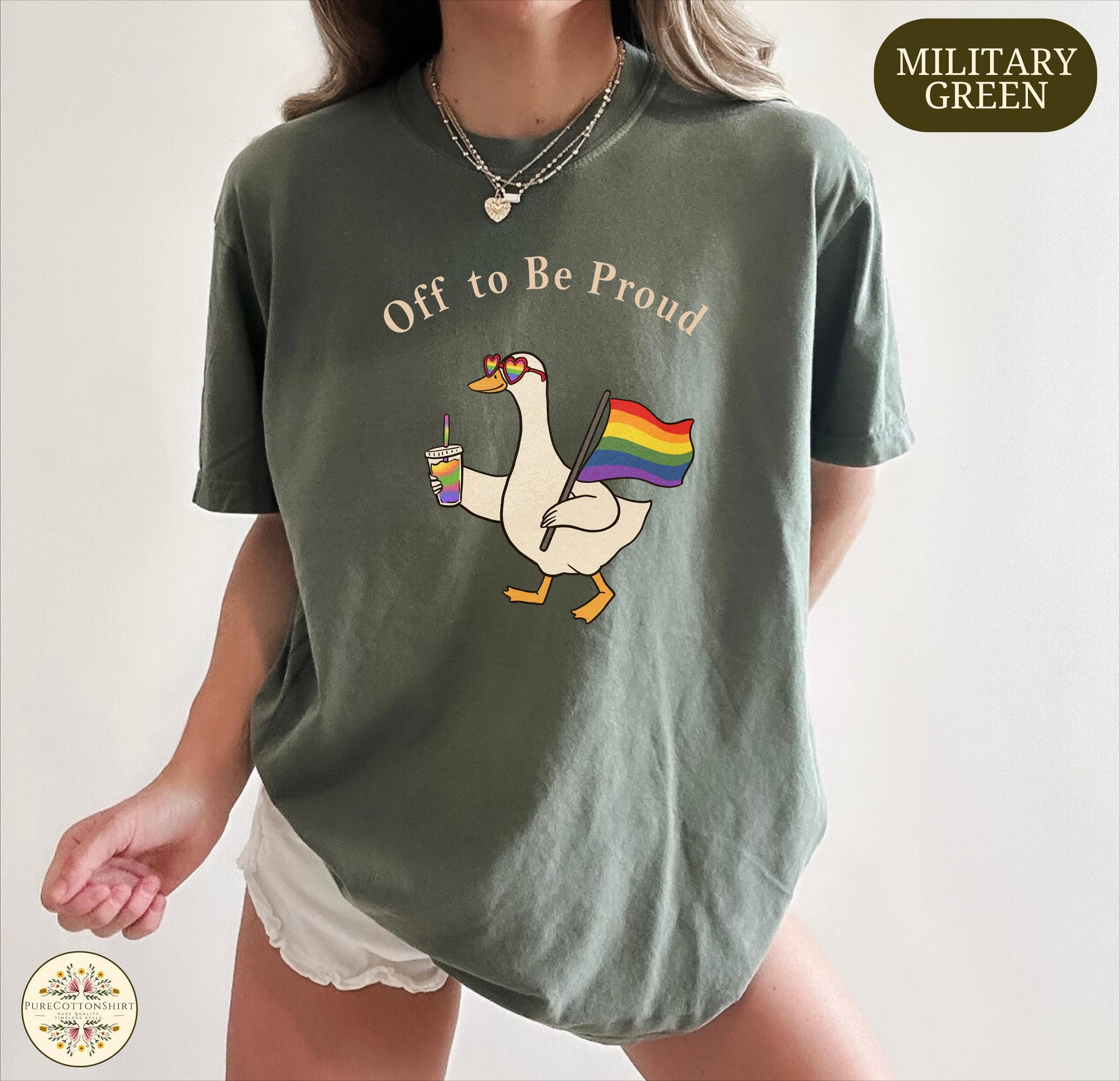 Off Proud Comfort Colors Pride Goose Lgbtq Rainbow Tee Pride Month Sweater Lesbian Gay Pride Human Rights Tee (1)