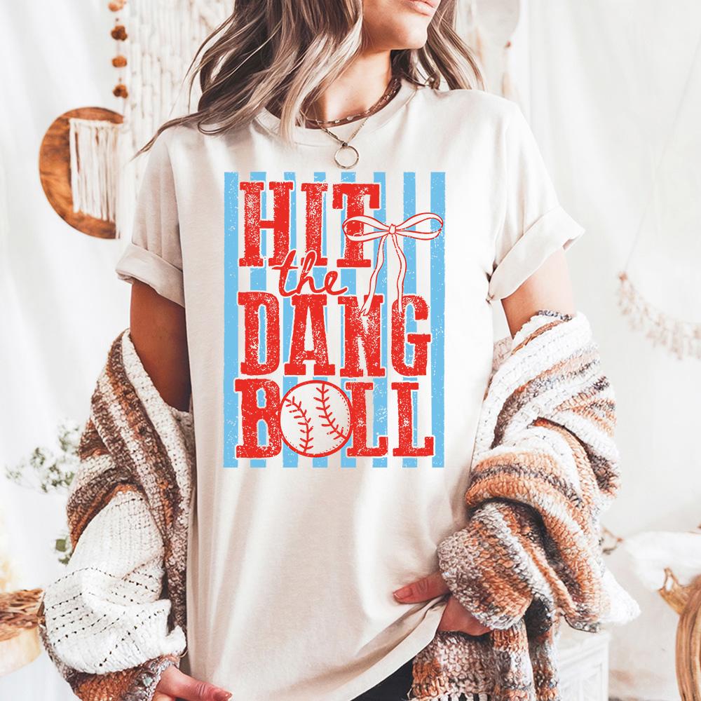 Hit Dang Ball Comfort Colors Baseball Lover Sports Mom Tee Baseball Game Baseball Tailgating Baseball Game (1)
