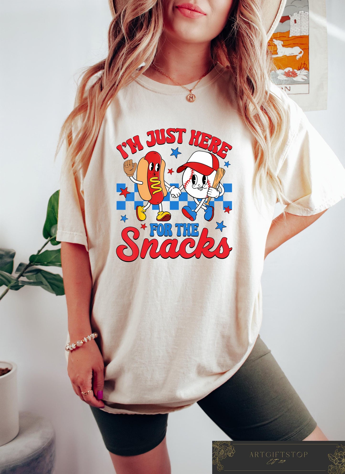 I'M Here Snacks Baseball Season Baseball Baseball Lover Game Day Sports Mom Tee (1)