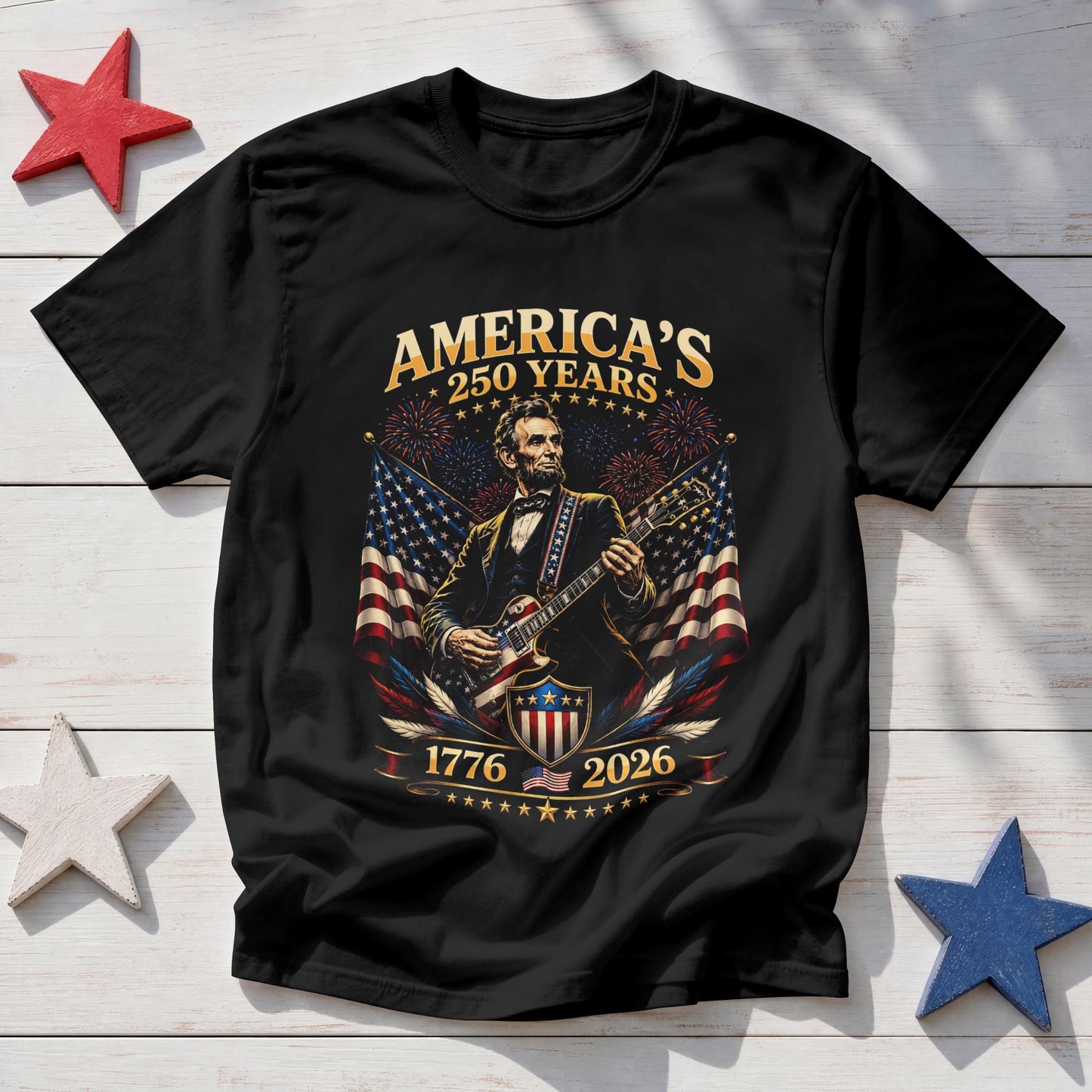 Usa 250 Year Tour Lincoln Playing Guitar 1776 2026 Patriotic 4th July Independence Day (1)